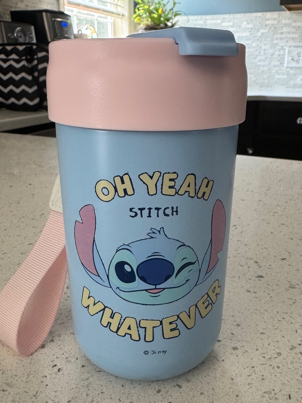 Kids Travel Cup - Blue with Pink Lid